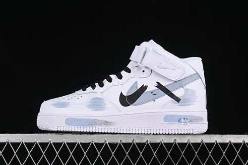 All categories Nk Air Force 1 Air Force series Nk Air Force 1 Mid Air Force mid-top Nk Air Force 1 Mid Hand-painted Fractured Three-hook shadow Inkjet painting Air Force 1 strap mid-top casual sneakers CW2289-111